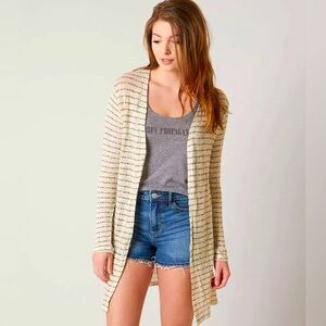 Daytrip Striped Cardigan Sweater Wood Ash Size XS. From The Buckle